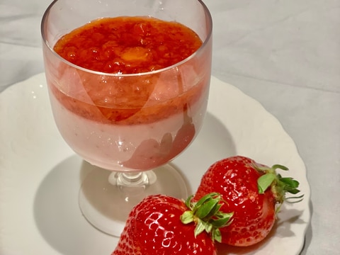 子供と作る(砂糖不使用)いちご甘酒プリン